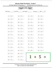 math worksheets addition 1st grade