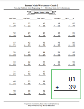 Second grade math worksheets - free & printable