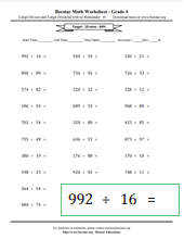 Fourth Grade Math Worksheets - Free & Printable | Beestar